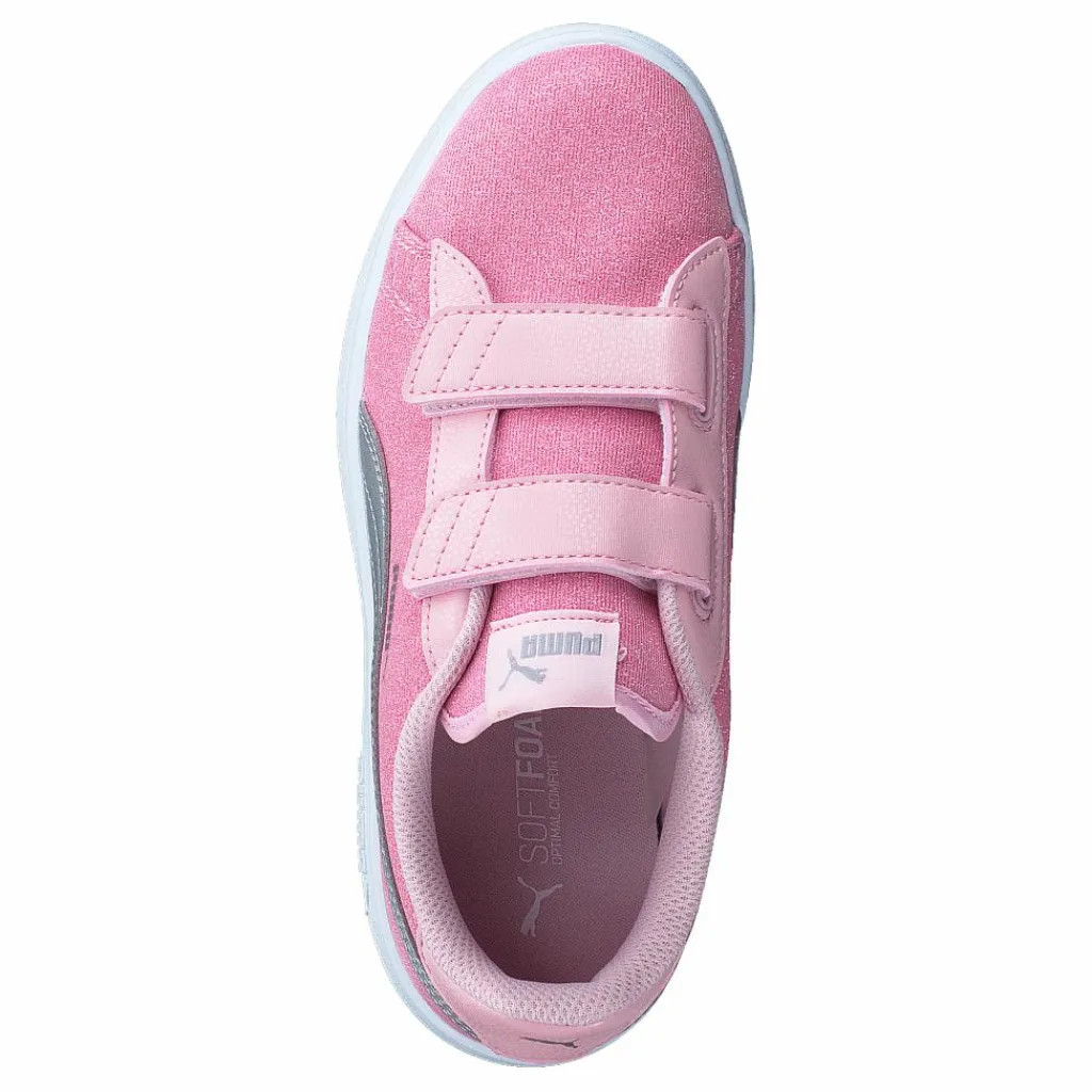 Puma Smash V2 Glitz Glam V Ps Almond Blossom- Silver Rosa Sale