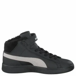 Puma Smash V2 Mid L Fur Ps Black-whisper White Svart Clearance