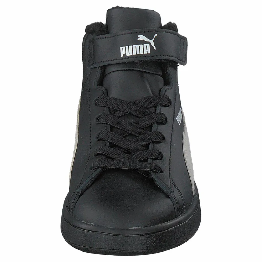Puma Smash V2 Mid L Fur Ps Black-whisper White Svart Clearance