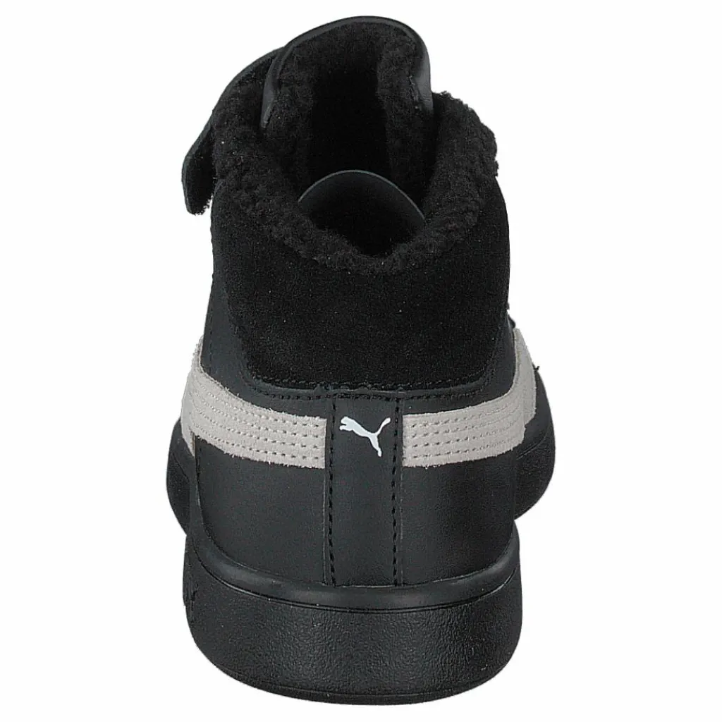 Puma Smash V2 Mid L Fur Ps Black-whisper White Svart Clearance