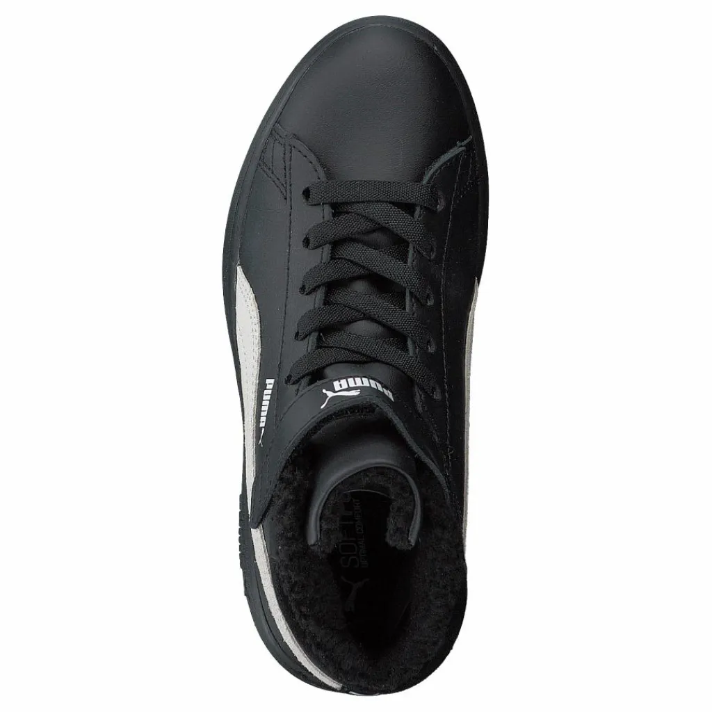 Puma Smash V2 Mid L Fur Ps Black-whisper White Svart Clearance