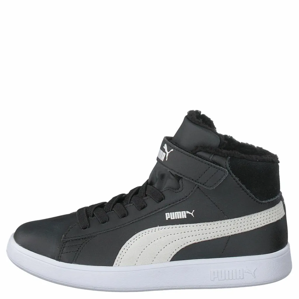 Puma Smash V2 Mid L Fur V Ps Black- White Svart Sale