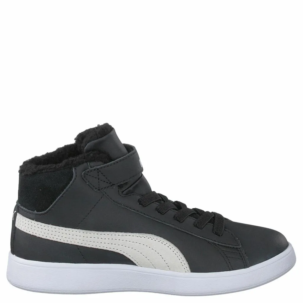 Puma Smash V2 Mid L Fur V Ps Black- White Svart Sale
