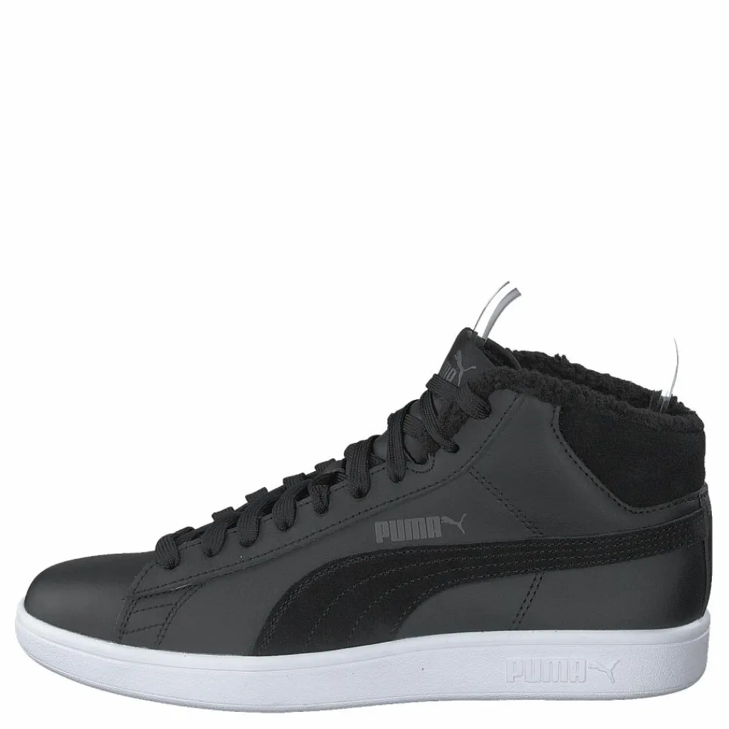 Puma Smash V2 Mid Wtr L Black-dark Shadow- White Svart Discount