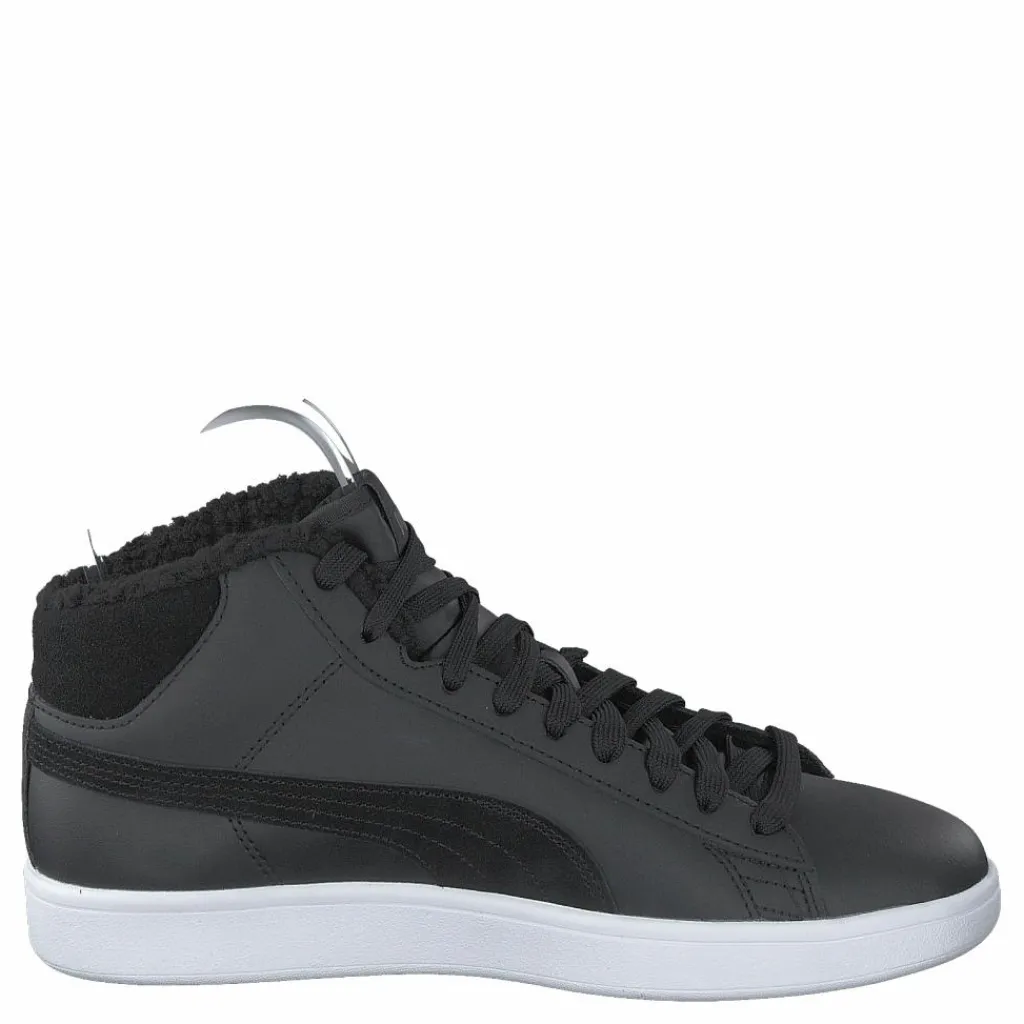 Puma Smash V2 Mid Wtr L Black-dark Shadow- White Svart Discount