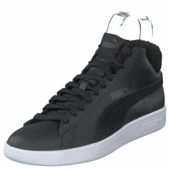 Puma Smash V2 Mid Wtr L Black-dark Shadow- White Svart Discount