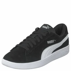 Puma Smash V2 Black- White-silver Svart Clearance