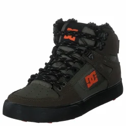 Pure High-top Wc Wnt Dusty Olive/orange*DC Shoes Online