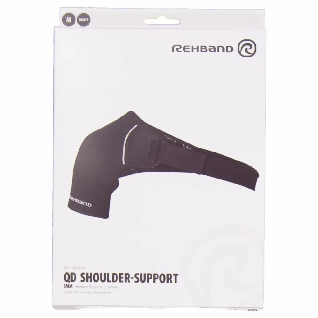 Rehband Qd Shoulder Support Right 3mm Black Svart