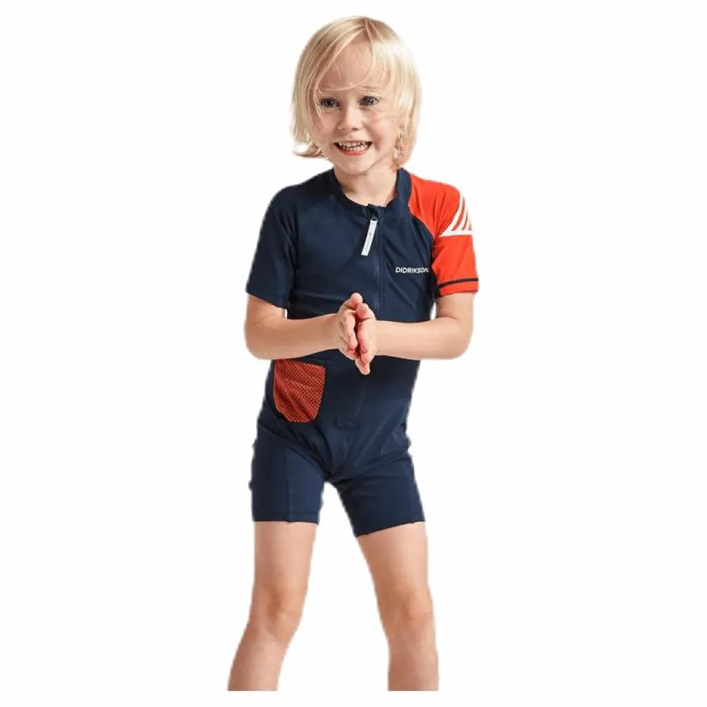 Didriksons Reef Kids Swimsuit Blue Blå Outlet