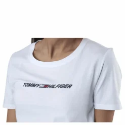 Tommy Hilfiger Sport Regular C-Nk Graphic Tee Ss White Vit Hot