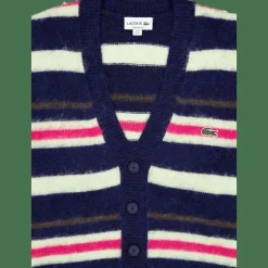 Lacoste Relaxed Fit Striped Alpaca Woo Navy /pollen 0-bigarr Blue Online