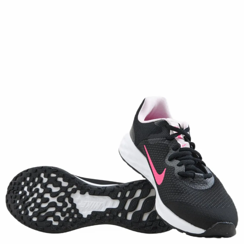 Revolution 6 Big Kids' Road Running Shoes BLACK/HYPER PINK-PINK FOAM*Nike New