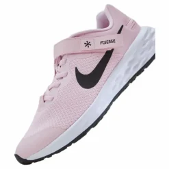 Nike Revolution 6 FlyEase Big Kids' Easy On/Off Road Running Shoes PINK FOAM /BLACK Rosa och Svart