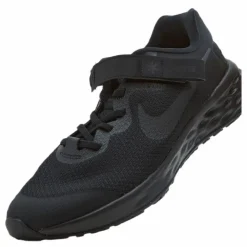 Nike Revolution 6 FlyEase Big Kids' Easy On/Off Road Running Shoes BLACK/BLACK-DK SMOKE GREY Svart Outlet