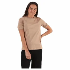 Pieces Ria Ss Fold Up Solid Tee Beige Online