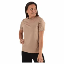 Pieces Ria Ss Fold Up Solid Tee Beige Online