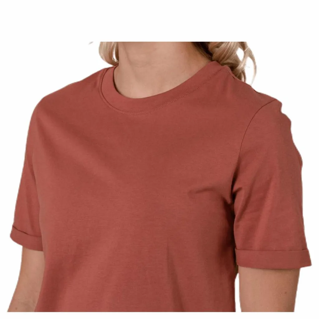 Ria Ss Fold Up Solid Tee Brown*Pieces Best