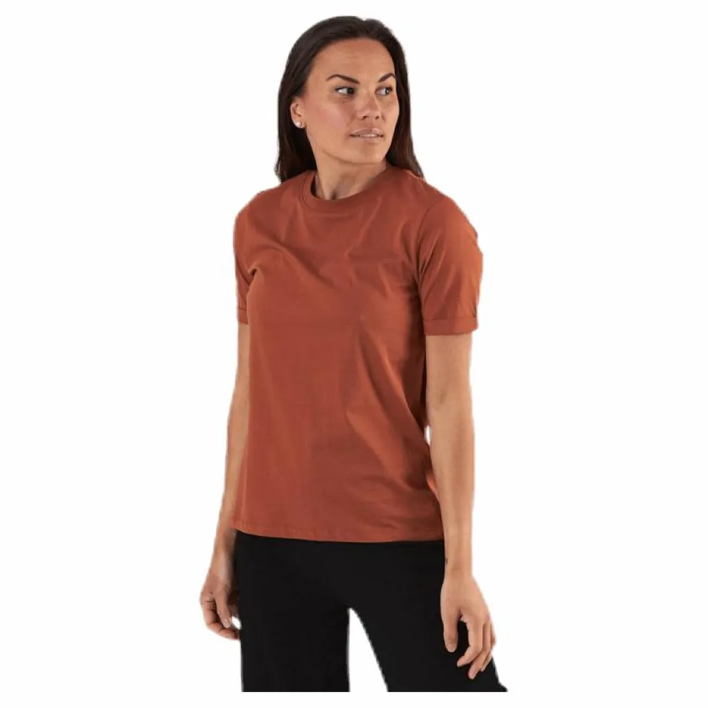 Pieces Ria Ss Fold Up Solid Tee Beige Online