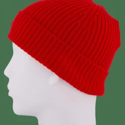Lacoste Rib Knit Brushed Wool Beanie Red Outlet
