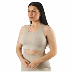 BLACC Rib Seamless Crop Top Mushroom Beige Best