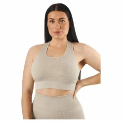 BLACC Rib Seamless Crop Top Mushroom Beige Best
