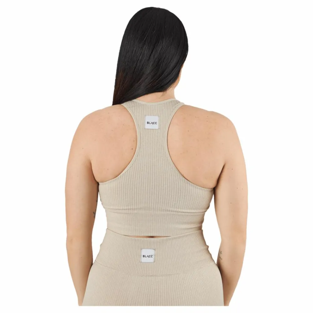 BLACC Rib Seamless Crop Top Mushroom Beige Best