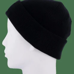 Lacoste Ribbed Cotton Badge Beanie Noir 031 Black Clearance