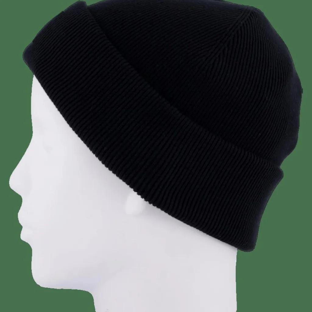 Lacoste Ribbed Cotton Badge Beanie Noir 031 Black Clearance