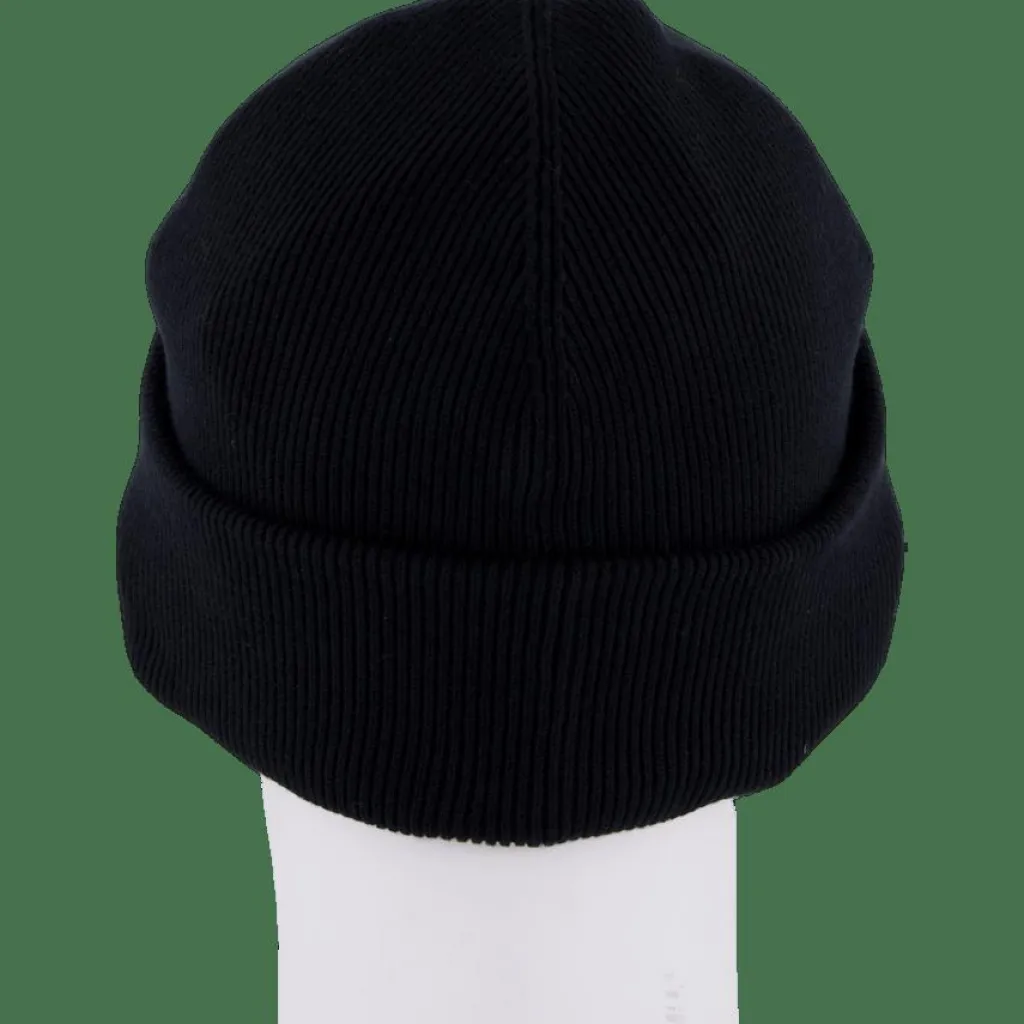 Lacoste Ribbed Cotton Badge Beanie Noir 031 Black Clearance