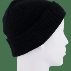 Lacoste Ribbed Cotton Badge Beanie Noir 031 Black Clearance