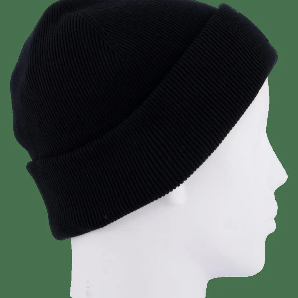 Lacoste Ribbed Cotton Badge Beanie Noir 031 Black Clearance
