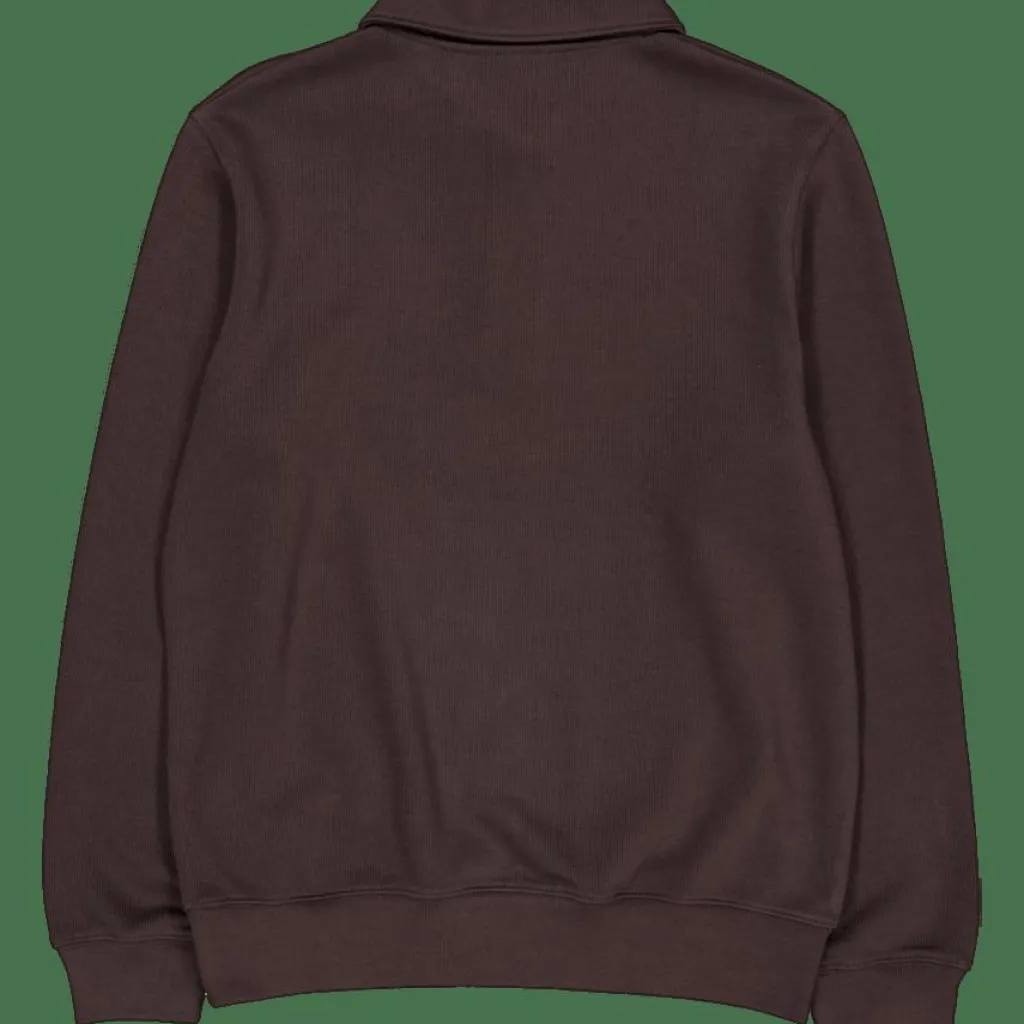 Lacoste Ribbed Cotton Polo Collar Swea Skb Brown Clearance