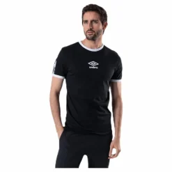 Umbro Ringer Taped Logo Tee Black Svart New