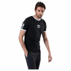 Umbro Ringer Taped Logo Tee Black Svart New