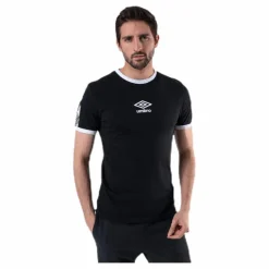 Umbro Ringer Taped Logo Tee Black Svart New
