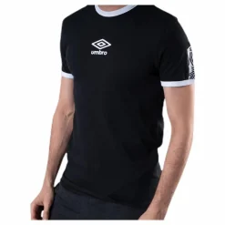 Umbro Ringer Taped Logo Tee Black Svart New