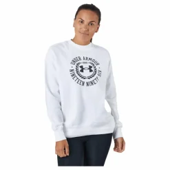 Under Armour Rival Fleece Crest Grp Crew White Vit Outlet