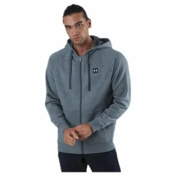 Under Armour Rival Fleece Fz Hoodie Grey Grå New