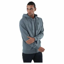 Under Armour Rival Fleece Fz Hoodie Grey Grå New