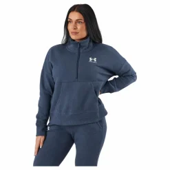 Under Armour Rival Fleece Hz Downpour Gray Blå Hot