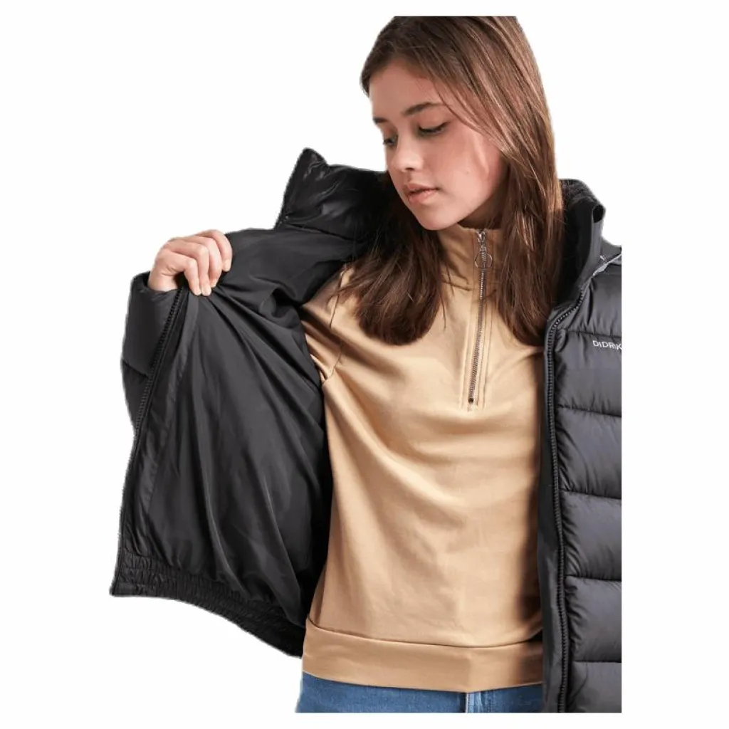 Didriksons Rose Girls Puff Jacket Black Svart