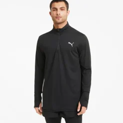 Run Favorite 1/4 Zip M Black*Puma Hot
