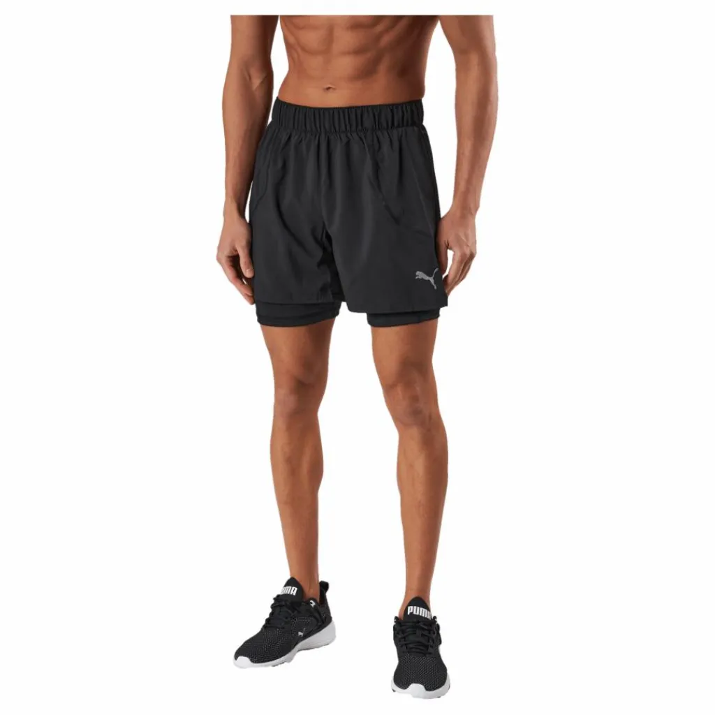 Run 2in1 5" Short Black*Puma Hot