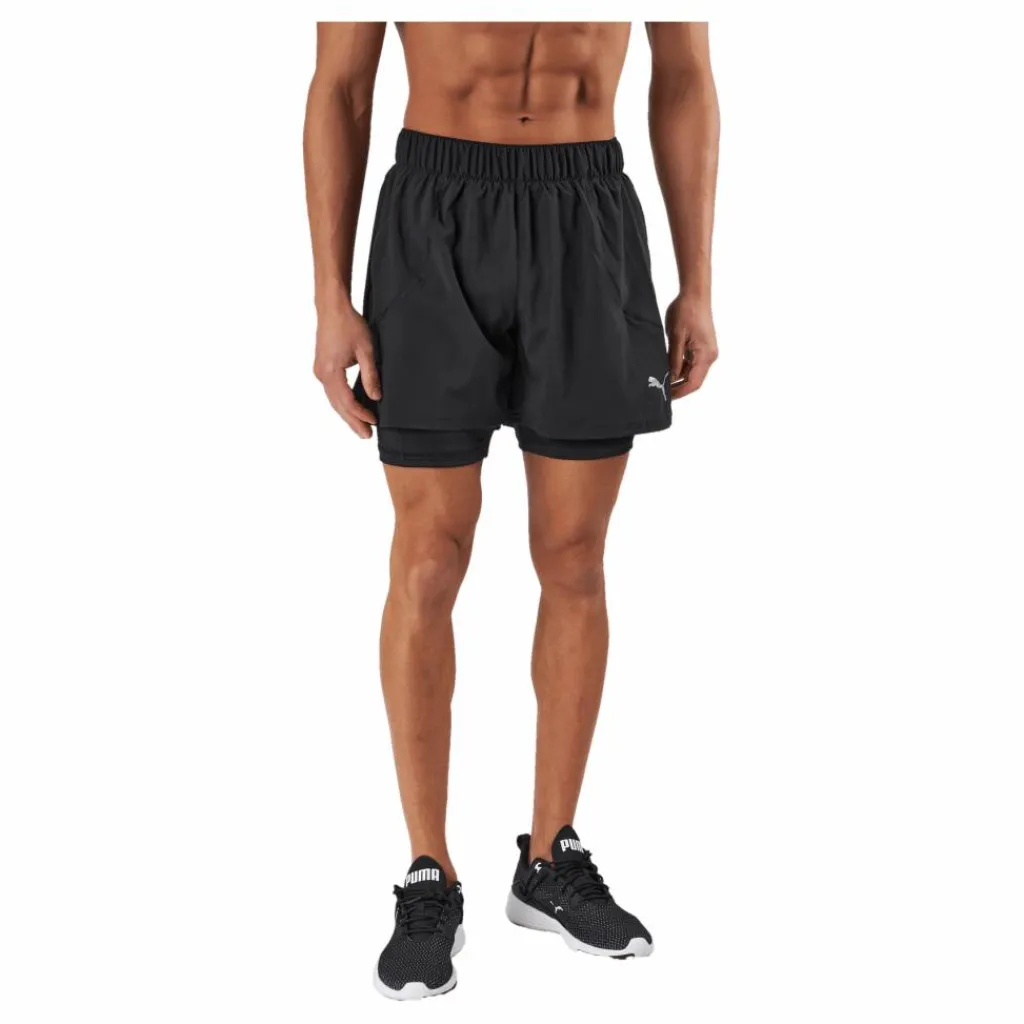 Run 2in1 5" Short Black*Puma Hot