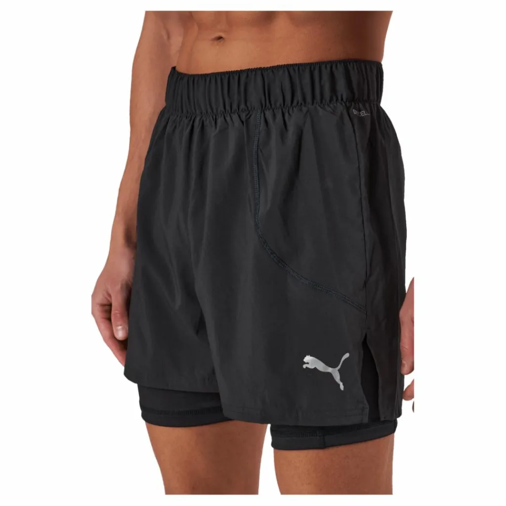 Run 2in1 5" Short Black*Puma Hot