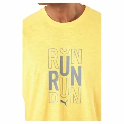 Puma Run Logo Ss Tee M Sun Stream Gul Sale