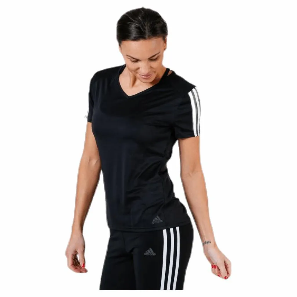 adidas Run 3S Tee W White/Black Svart Discount
