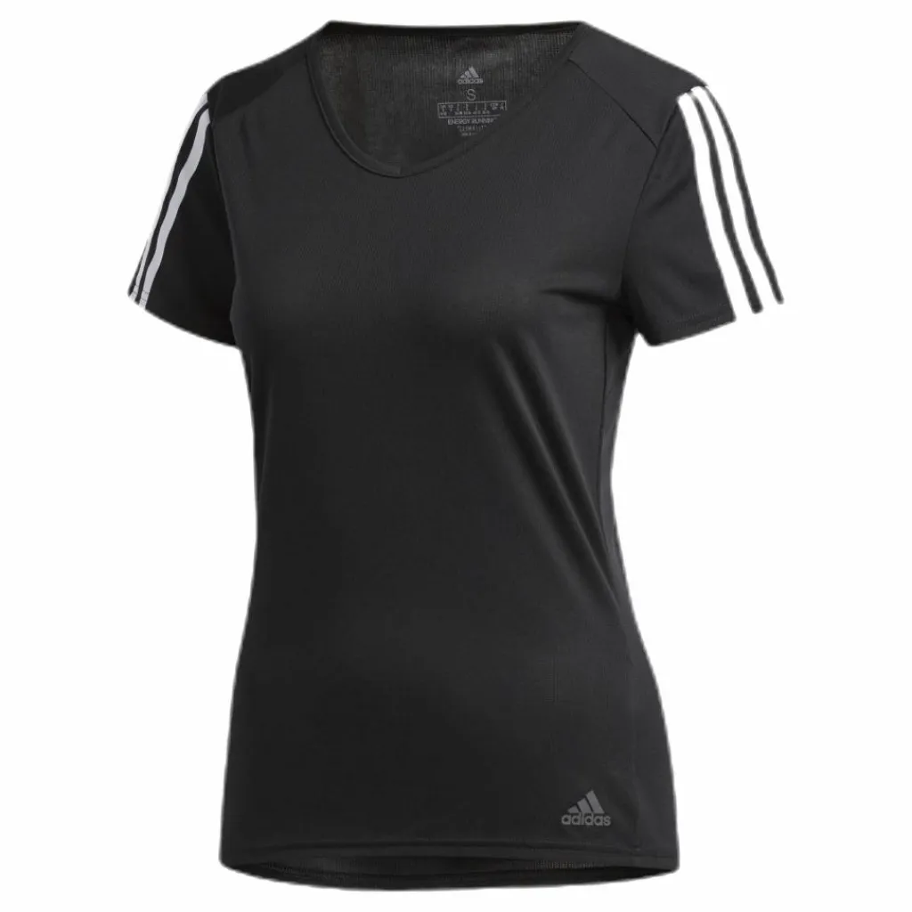 adidas Run 3S Tee W White/Black Svart Discount