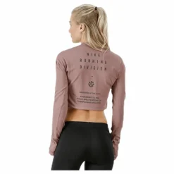 Nike Running Division Warm Top Crop Beige Best